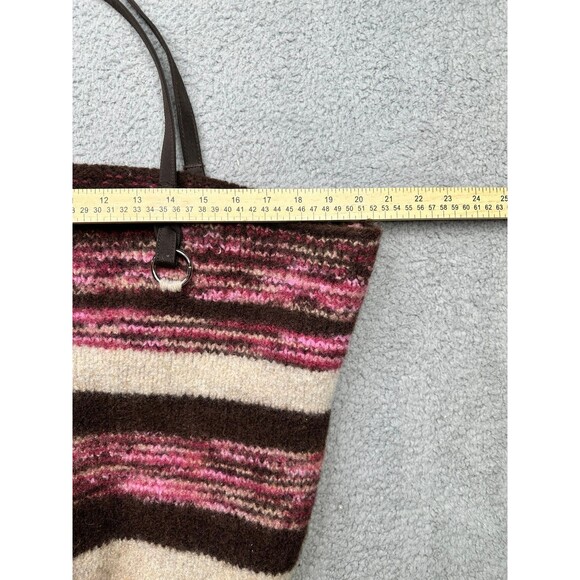 Knitted handBag large wool blend handmade - Picture 7 of 10
